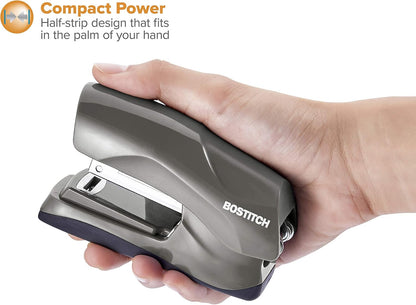 Bostitch Office Heavy Duty Stapler, 40 Sheet Capacity, No Jam, Half Strip, Fits into the Palm of Your Hand, For Classroom, Office or Desk, Black