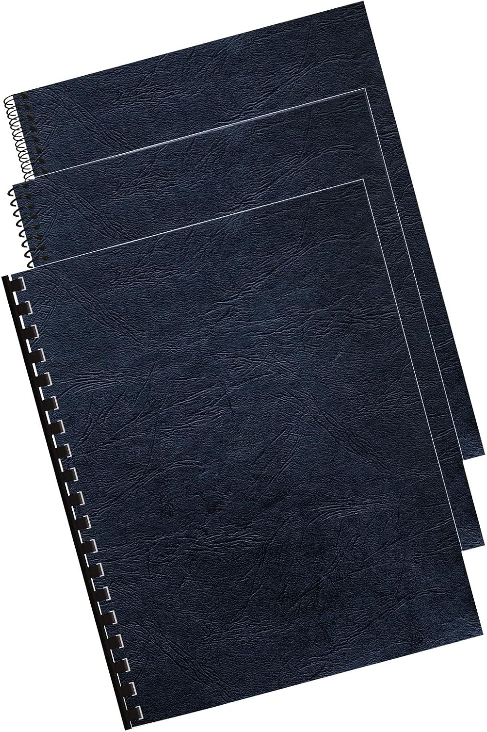 Fellowes Letter Size Binding Covers Expressions Grain, 50-Pack, Navy (52124)