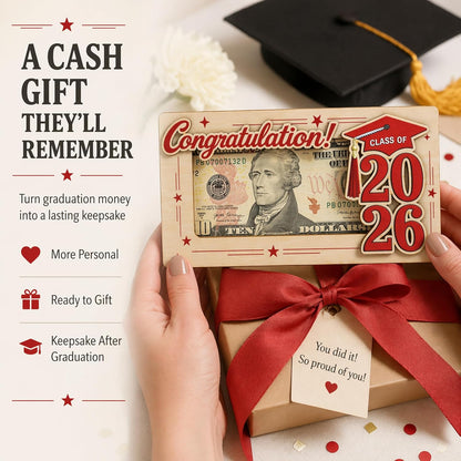 Wooden Cute Pencil Gift Card Holder 3.36x6 inches, Graduation Cash Holder for Class of 2026, Teacher Appreciation Gifts, Creative Money Gift Idea for Students, Teacher Gift, Teacher Appreciation Gifts