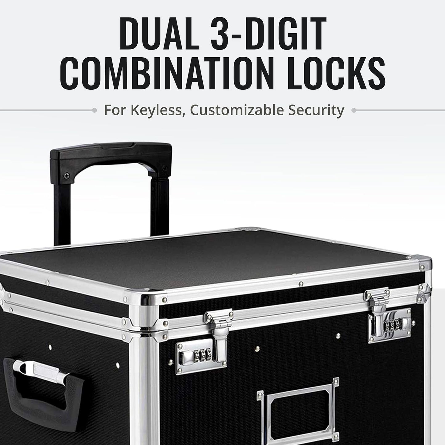 Vaultz Locking Mobile File Chest, Letter/Legal Files, 17.5" X 15.5" X 14.5", Black