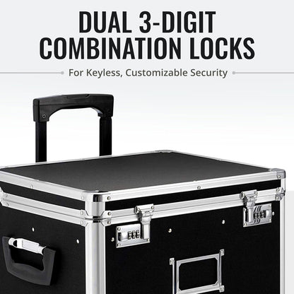 Vaultz Locking Mobile File Chest, Letter/Legal Files, 17.5" X 15.5" X 14.5", Black