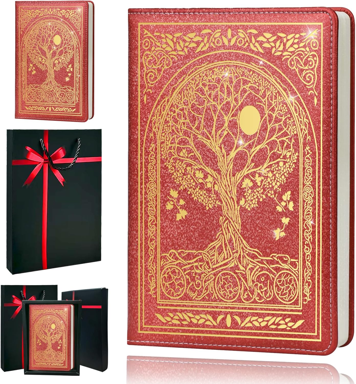 Journal for Women,A5 Hardcover Leather Journal - 200 Pages Premium Paper Notebook, Tree Journal Notebook for School, Work (Tree Pink)