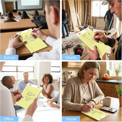 ViVin Legal Pads 8.5 x 11 Inch, Wide Ruled Note Pads, 12 Pack, 50 Sheet/Pad, Perforated Writing Pads, Notepads for Office Home School, 600 Sheets, White Paper