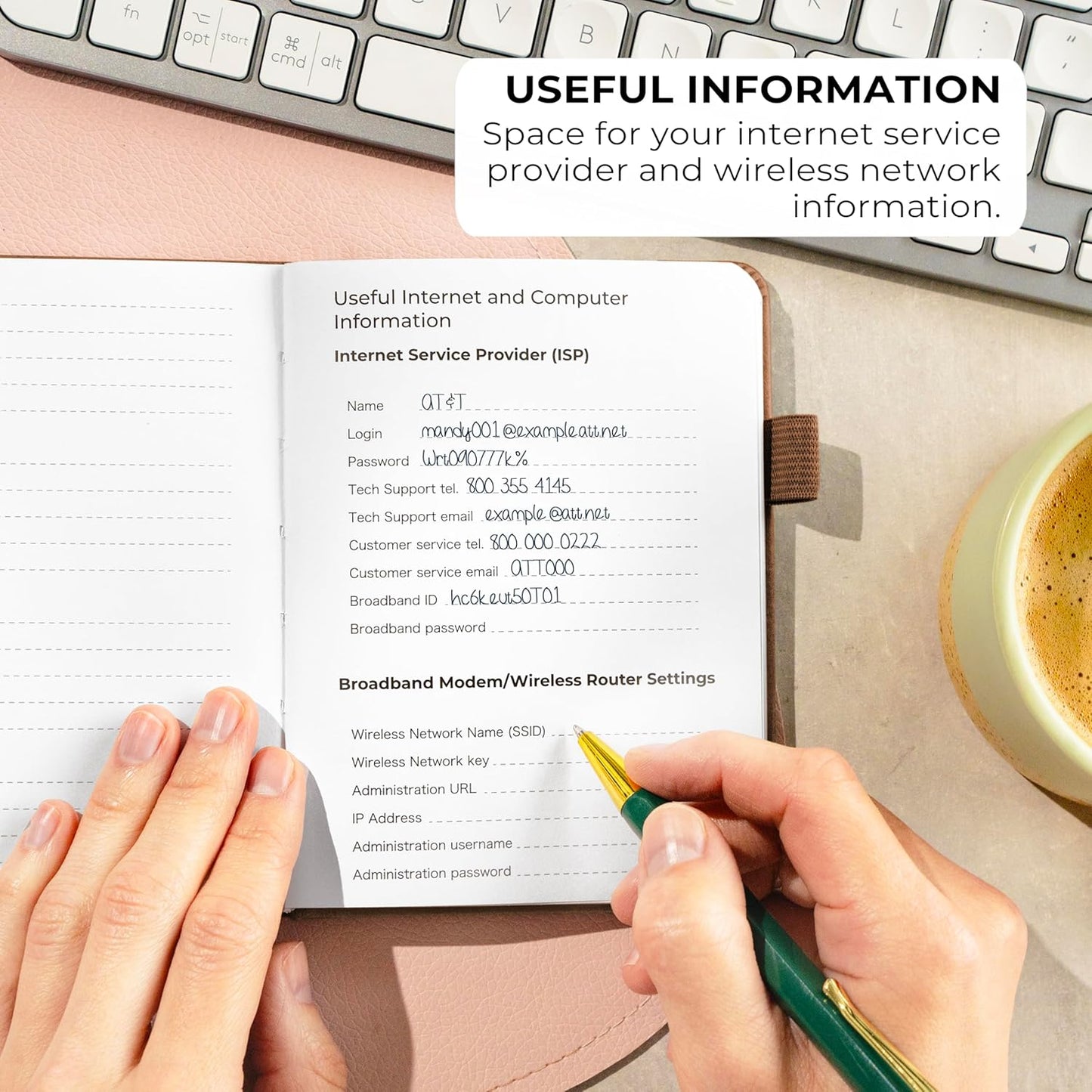 Clever Fox Password Book with alphabetical tabs. Internet Address Organizer Logbook. Small Pocket Password Keeper for Website Logins (Orange)