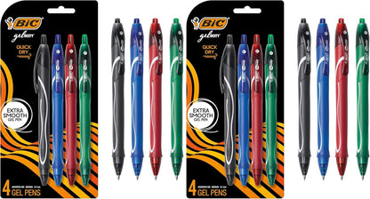 BIC Gelocity Quick Dry Blue Gel Pens, Medium Point (0.7mm), 12-Count Pack, Retractable Gel Pens with Comfortable Full Grip