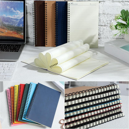 Leelosp 12 Pack Small Spiral Notebook Lined Spiral Journal College Ruled Notebook Wire Bound Kraft Cover, 120 Pages for Work (Multicolor,5.5 x 8.3 Inch)