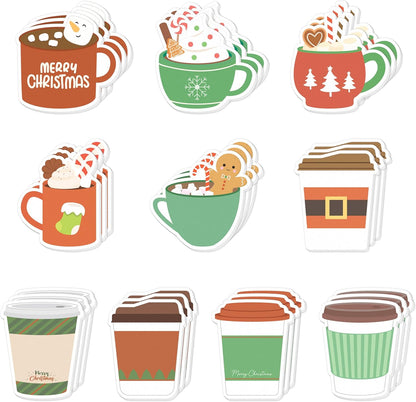 Xqumoi 30 Pack Teacher Sticky Notes - Funny Coffee Cup Self Sticky Notepads Writing Memo Pads for Teacher Appreciation Back to School Office Supplies Coffee Lover Gift Party Favors Goodies Bag Fillers