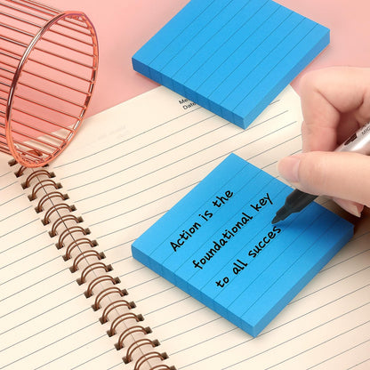 Lined Sticky Notes 3x3 Sticky Notes with Lines Self-Stick Notes Bright Color 4 Pads 90 Sheets/Pad (Pastel)