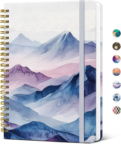 Taja Lined Spiral Notebook Journal for Women A5(5.8" × 8.3"), Cute Hardcover Notebook for Work, School & Note Taking, Pretty College Ruled Journal for Writing, 140 Pages, Sunset