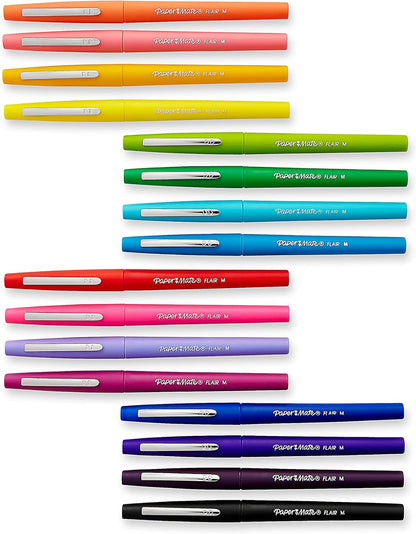 Paper Mate Flair Felt Tip Pens, Bold Tip (1.2 mm), 16 Count - Back to School, Teacher Supplies, Arts & Crafts