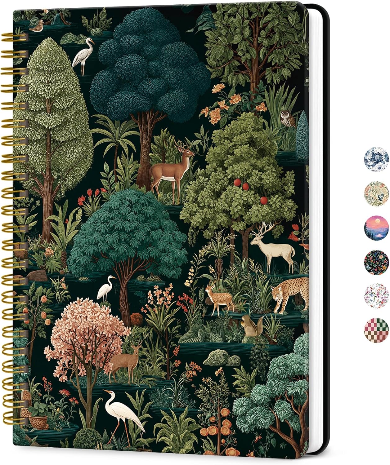 ZOTIA Lined Spiral Journal for Women, A5 Cute Hardcover College Ruled Notebook for Work, School & Note Taking, Aesthetic Writing Journal, 140 Pages (5.8" x 8.3"), Blue Floral