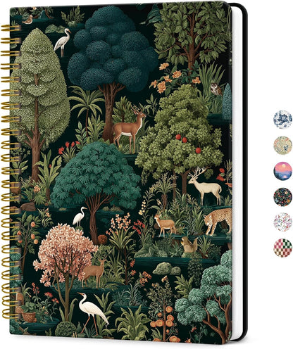 ZOTIA Lined Spiral Journal for Women, A5 Cute Hardcover College Ruled Notebook for Work, School & Note Taking, Aesthetic Writing Journal, 140 Pages (5.8" x 8.3"), Blue Floral
