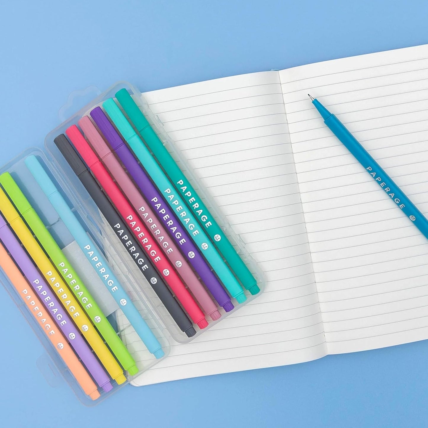 PAPERAGE Felt Tip Fine Point Pens (0.4mm), 12 Pack, Pens For Journaling, Notebooks, Planners, Calendars & Drawing, Great for School, Office, & Home (Black Ink)