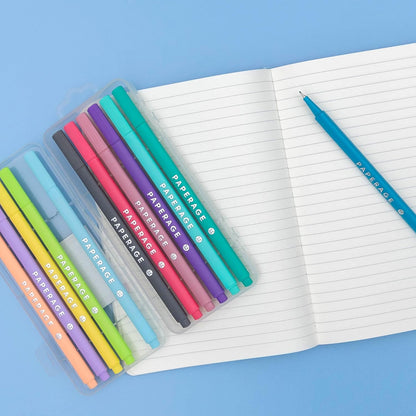 PAPERAGE Felt Tip Fine Point Pens (0.4mm), 12 Pack, Pens For Journaling, Notebooks, Planners, Calendars & Drawing, Great for School, Office, & Home (Black Ink)