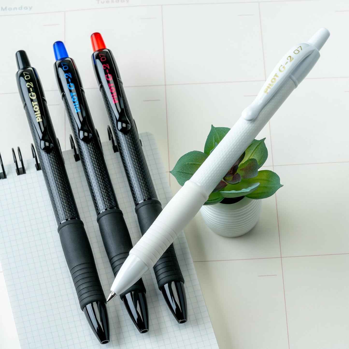 Pilot, G2 Edge Premium Gel Roller Pens, Fine Point 0.7 mm, Black, Pack of 8
