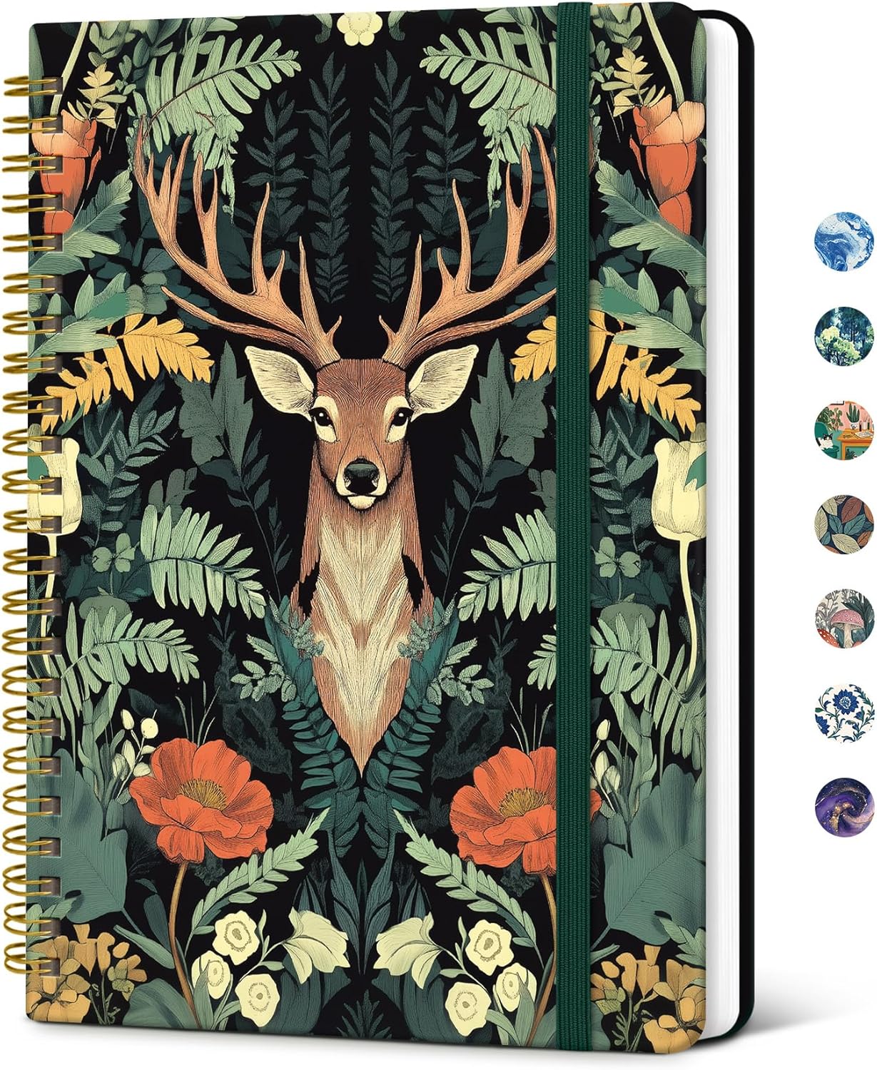 Taja Lined Spiral Journal Notebook for Women, A5 Cute College Ruled Hardcover Notebook for Work & Note Taking, Pretty Journal for Writing, 140 Pages, Flower Garden