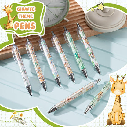 Ireer 8 Pcs Ballpoint Pens for Women 1.00 mm Cute Black Ink Pens Fine Point Smooth Writing for Journaling Aesthetic Office Supplies (Mahjong)