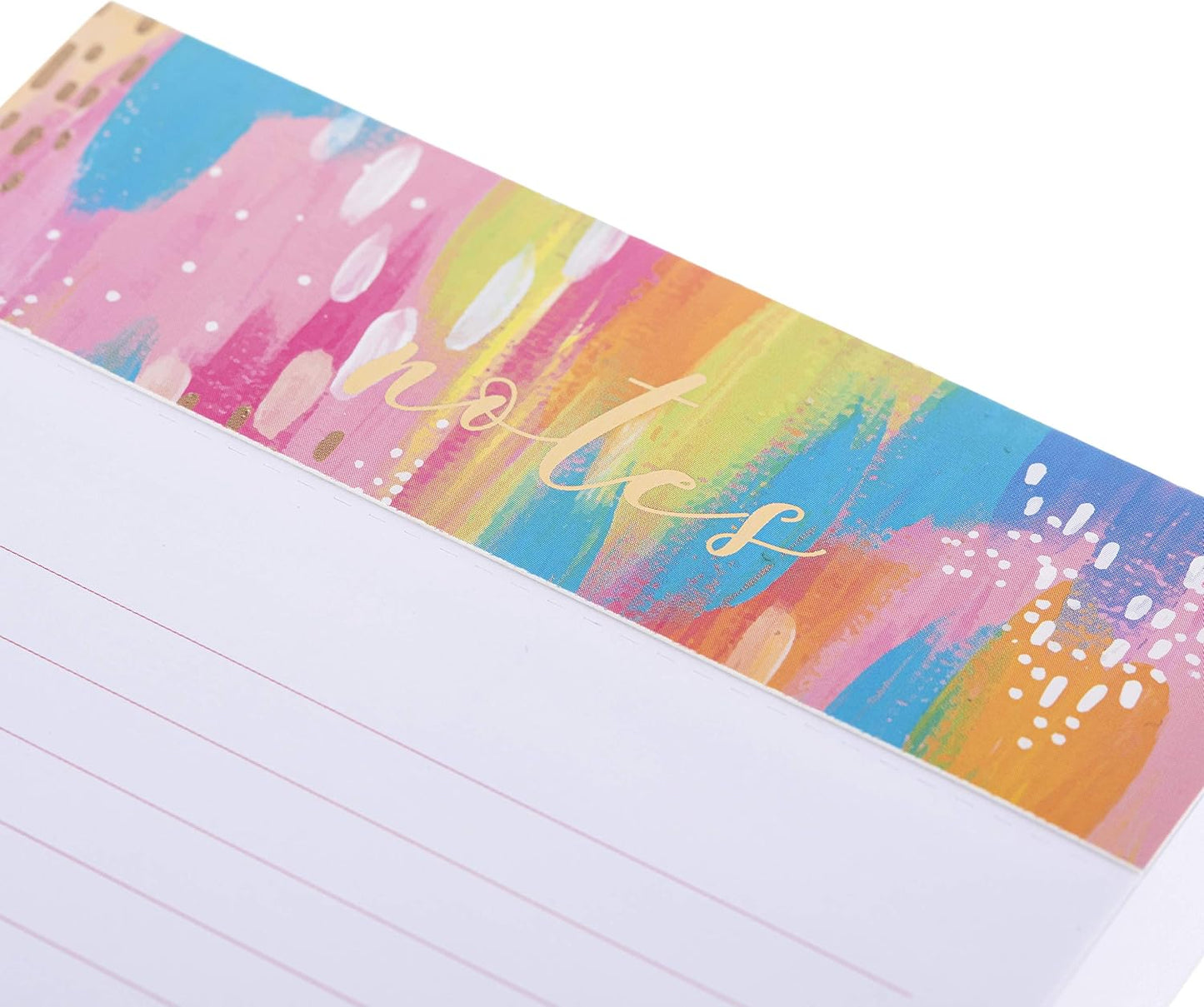Graphique Jotter Notepad, Brush Strokes Design – 4.5" x 5.5" x 1”, 250 Lined Pages with “Notes” at the Top Embellished in Gold Foil – Cute Journal for Leaving Messages and Taking Notes
