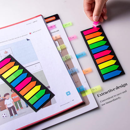 Ericter 1200 Pcs Sticky Tabs Page Markers Sticky Index Tabs, Arrow Flag Tabs - 10 Primary Color Tabs Page Flag Markers Bookmarks Book Tabs for Annotating Books