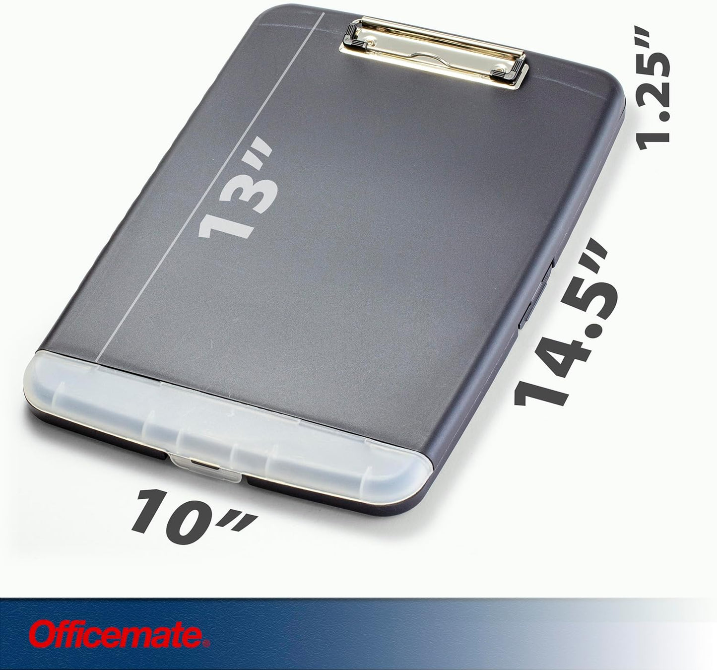 Officemate Slim Clipboard Storage Box, Charcoal (83303)