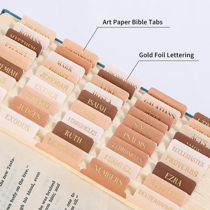 Laminated Bible Tabs, Gold Foil Embossed Lettering Bible Chapter Index Tabs for Women Men, Reposition Large Print Sticky Labels, Easy to Read and Apply, 105Chapters Labels for Easy Navigation (Black)