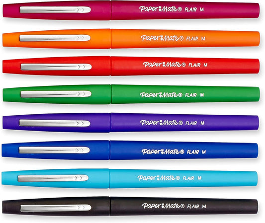 Paper Mate Flair Felt Tip Pens, Medium Point (0.7mm), Limited Edition Candy Pop Pack, 6 Count