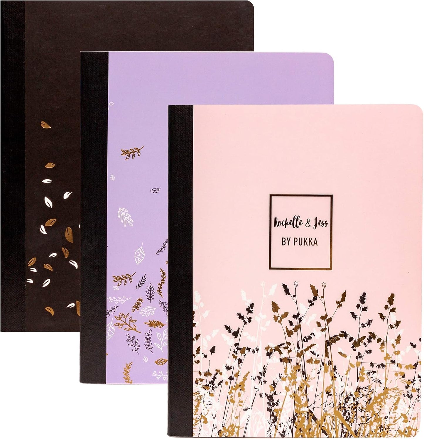Pukka Pad, Composition Notebooks - 3 Pack of Journals Featuring 140 Pages of College Ruled 80GSM Paper with Sturdy Cover Stock - 9.75 x 7.5in - Bloom
