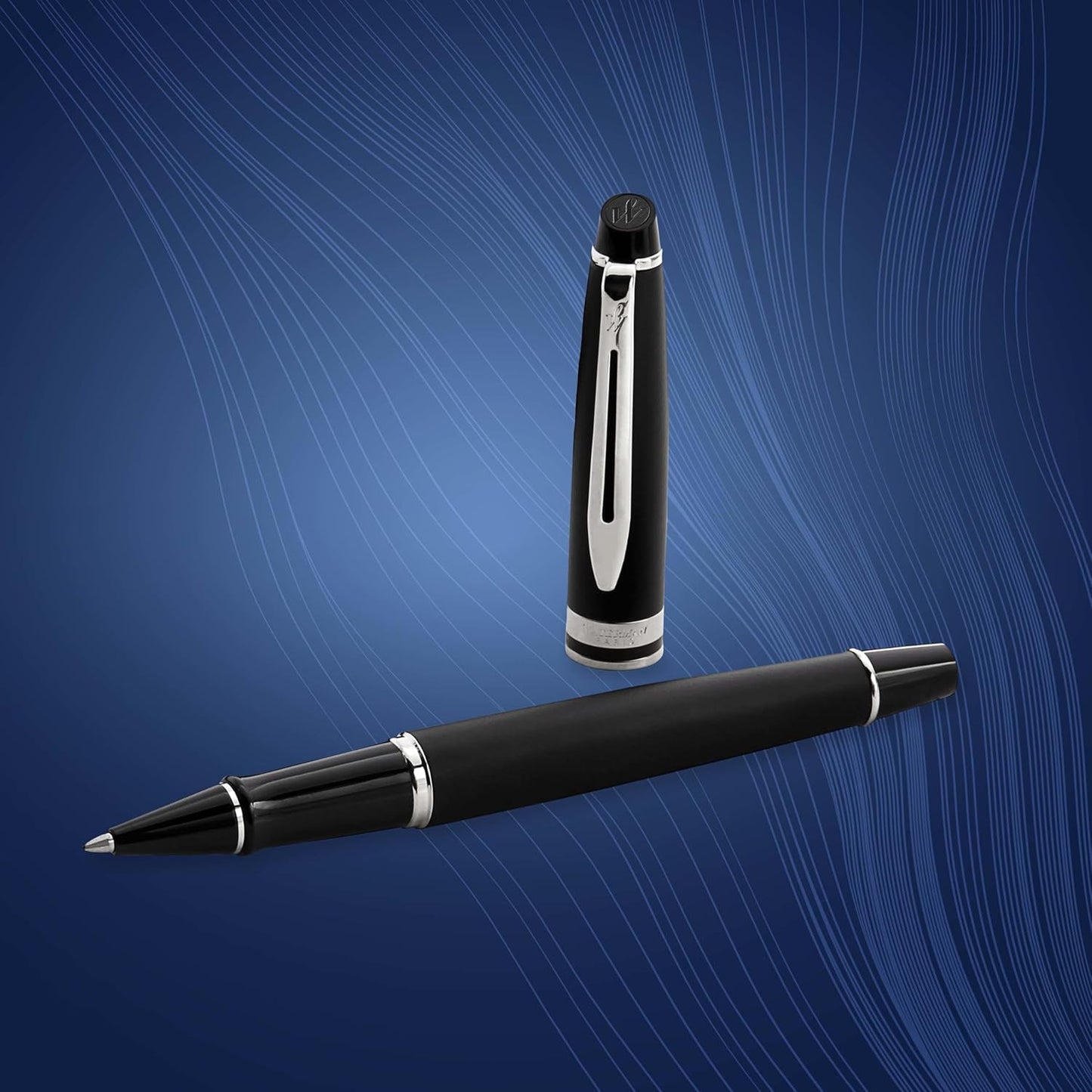Waterman Expert Rollerball Pen, Gloss Black with 23k Gold Trim, Fine Point, Black Ink, Luxury Pen in Gift Box, Great Gift for Coworker