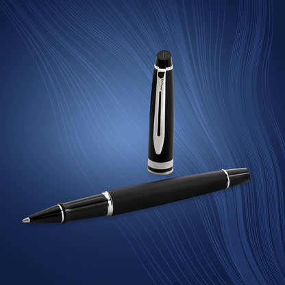 Waterman Expert Rollerball Pen, Gloss Black with 23k Gold Trim, Fine Point, Black Ink, Luxury Pen in Gift Box, Great Gift for Coworker