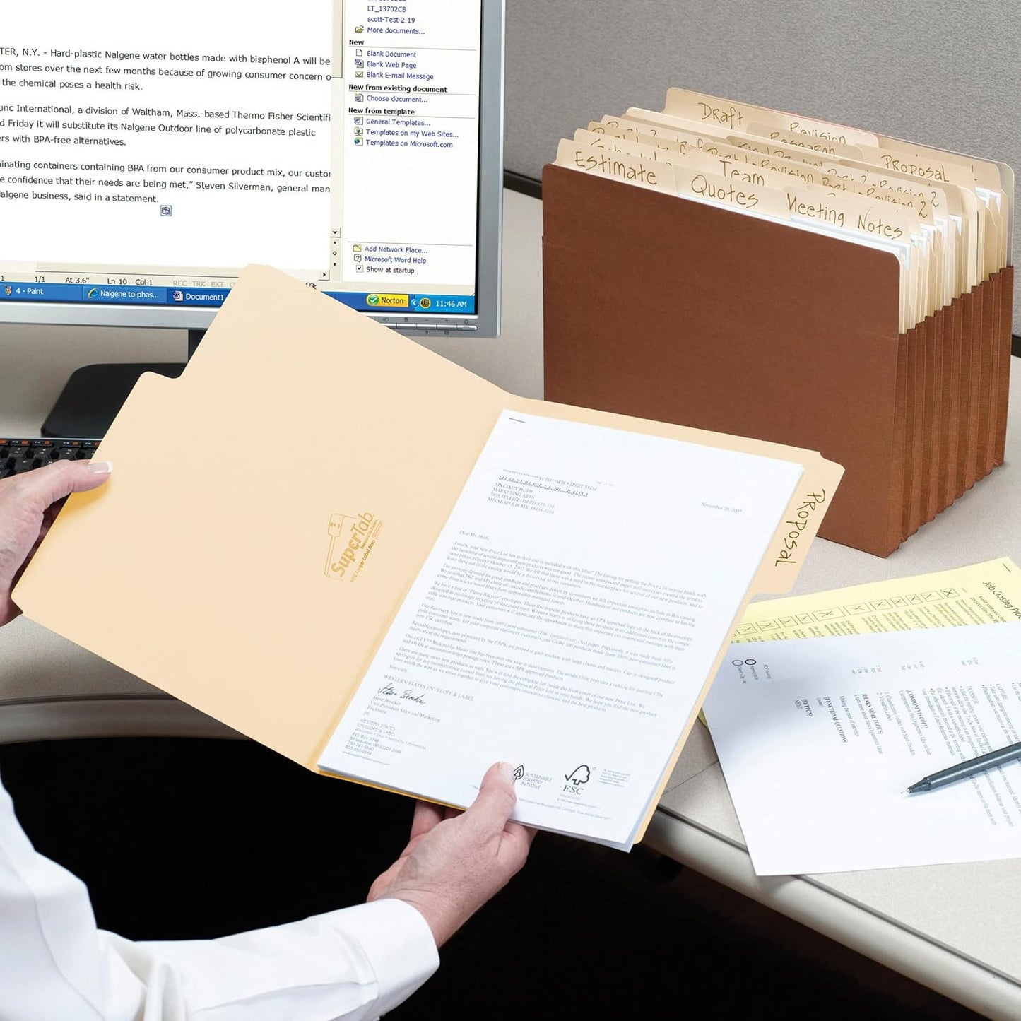 Smead SuperTab File Folder, Oversized 1/3-Cut Tab, Letter Size, Manila, 100 Per Box (10301)