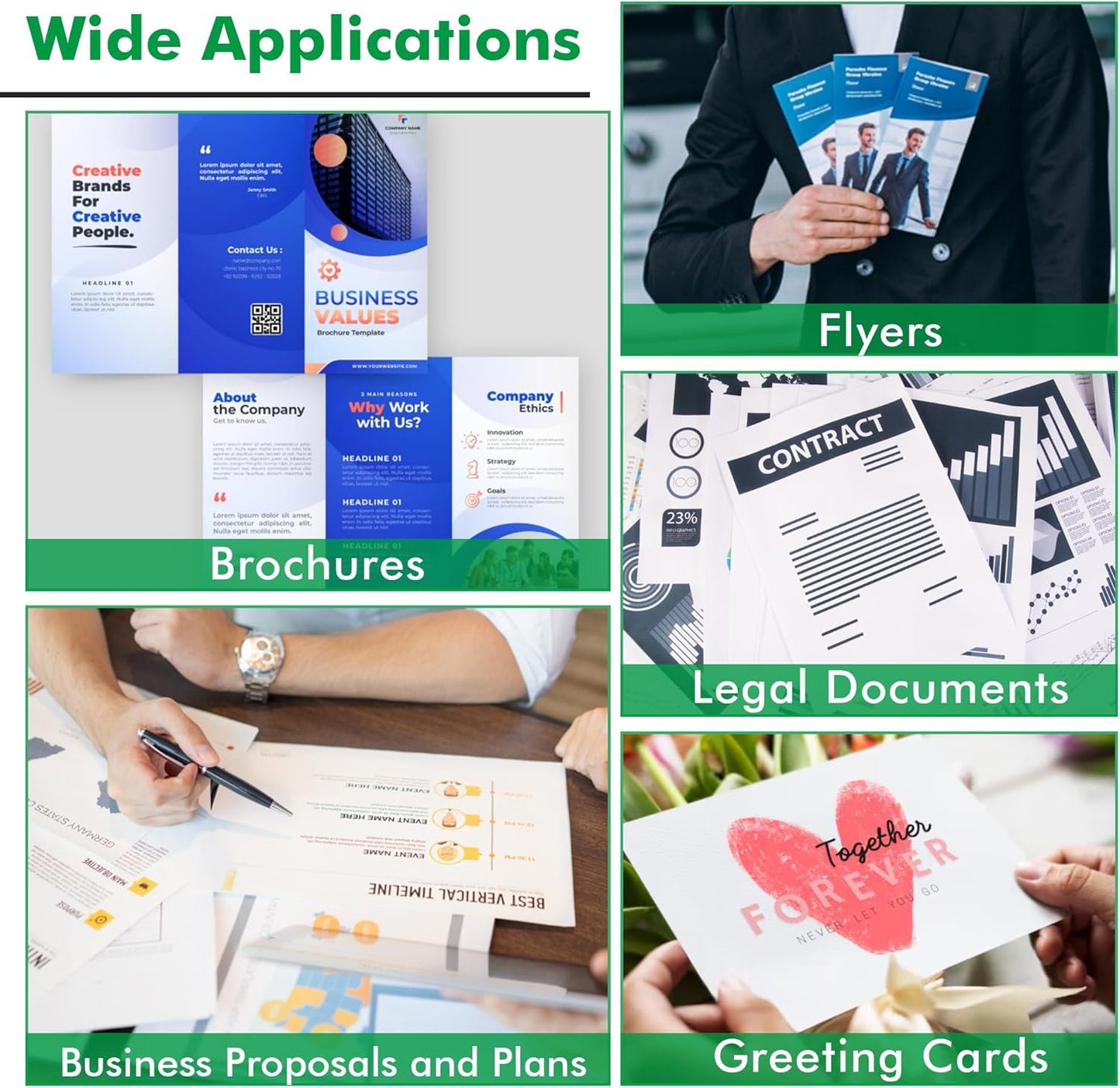 Koala Brochure Paper Double Side Glossy for Printing Photo 11X17 Inches 100 Sheets Compatible with Inkjet Printer 42LB