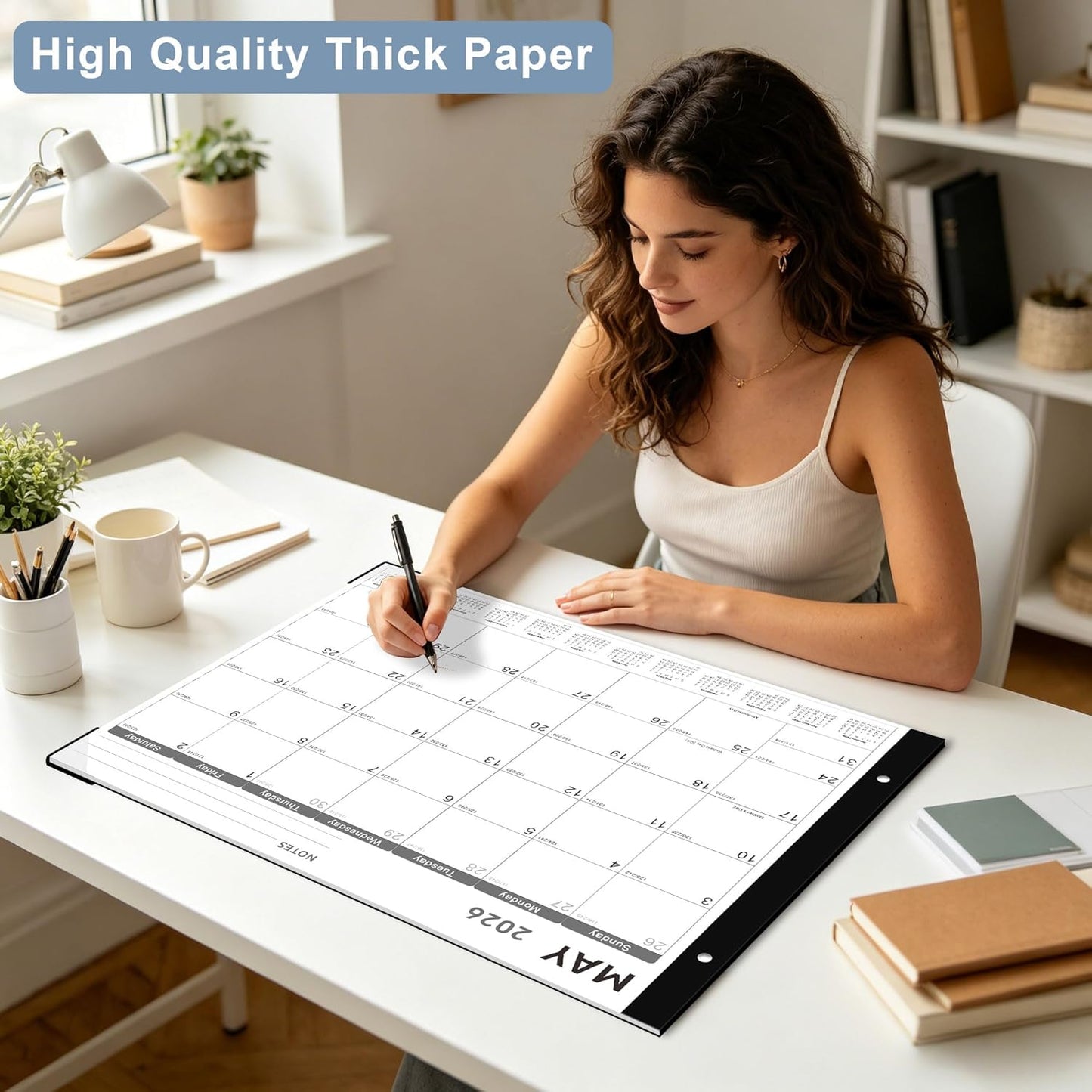 Desk Calendar 2026, KOPEESY 22" x 17" Large Desk Calendar, 18 Mouths From January 2026 to June 2027, Desktop Calendar with Notes and Thick Paper for Home, Office and School