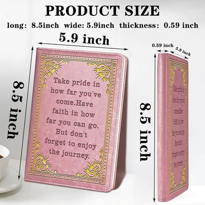 Inspirational Gift Appreciate Lined Journal Notebook Graduation Gift Take Pride In How Far You've Come Writing Notebook Encouragement Gift,1 Pack (Yellow),(Take pride-Yellow)