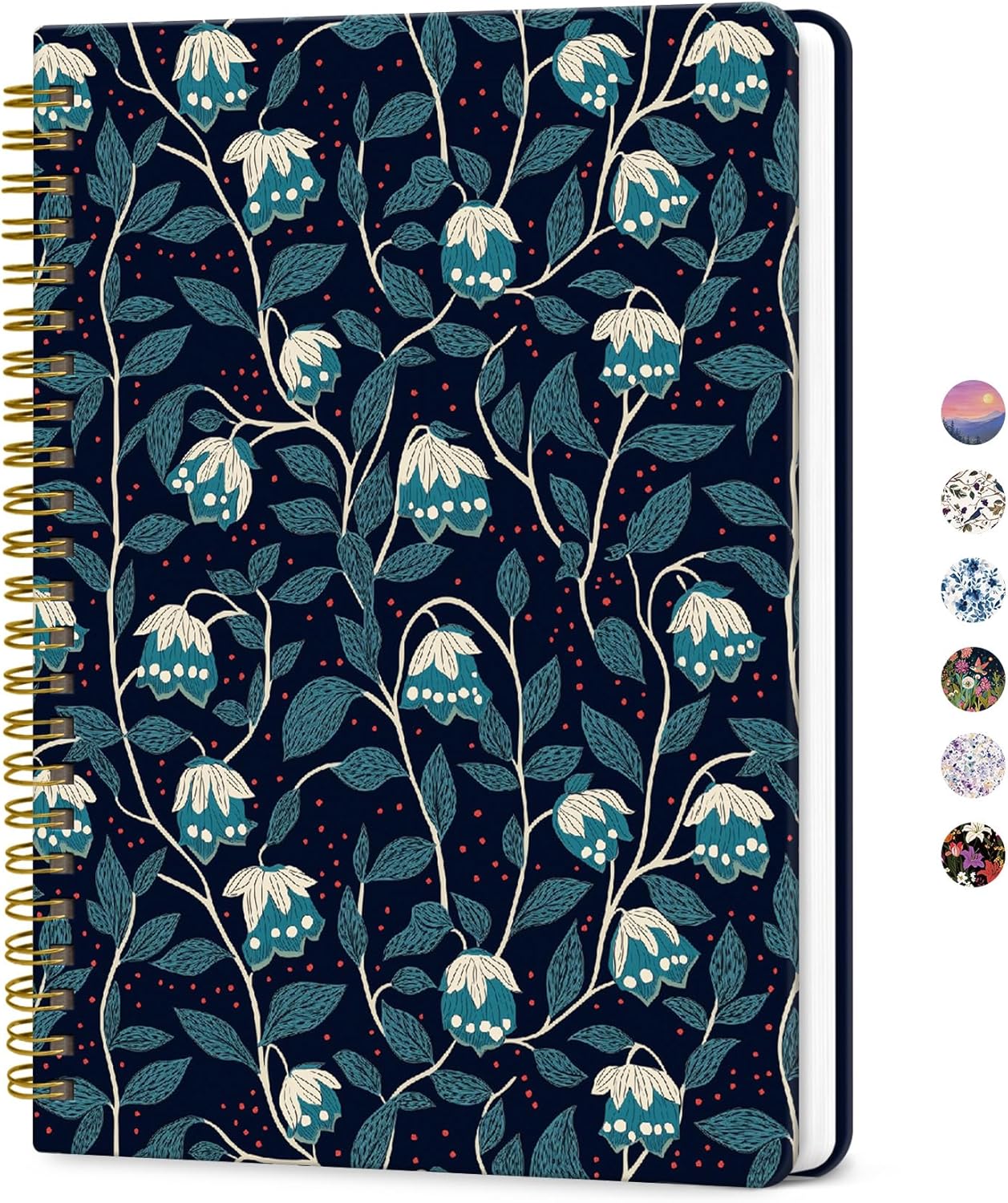 ZOTIA Lined Spiral Journal for Women, A5 Pretty Hardcover Notebook for Work, School & Office Writing, Aesthetic Writing Journal College Ruled, 140 Pages, 5.8" x 8.3", Twilight Bloom
