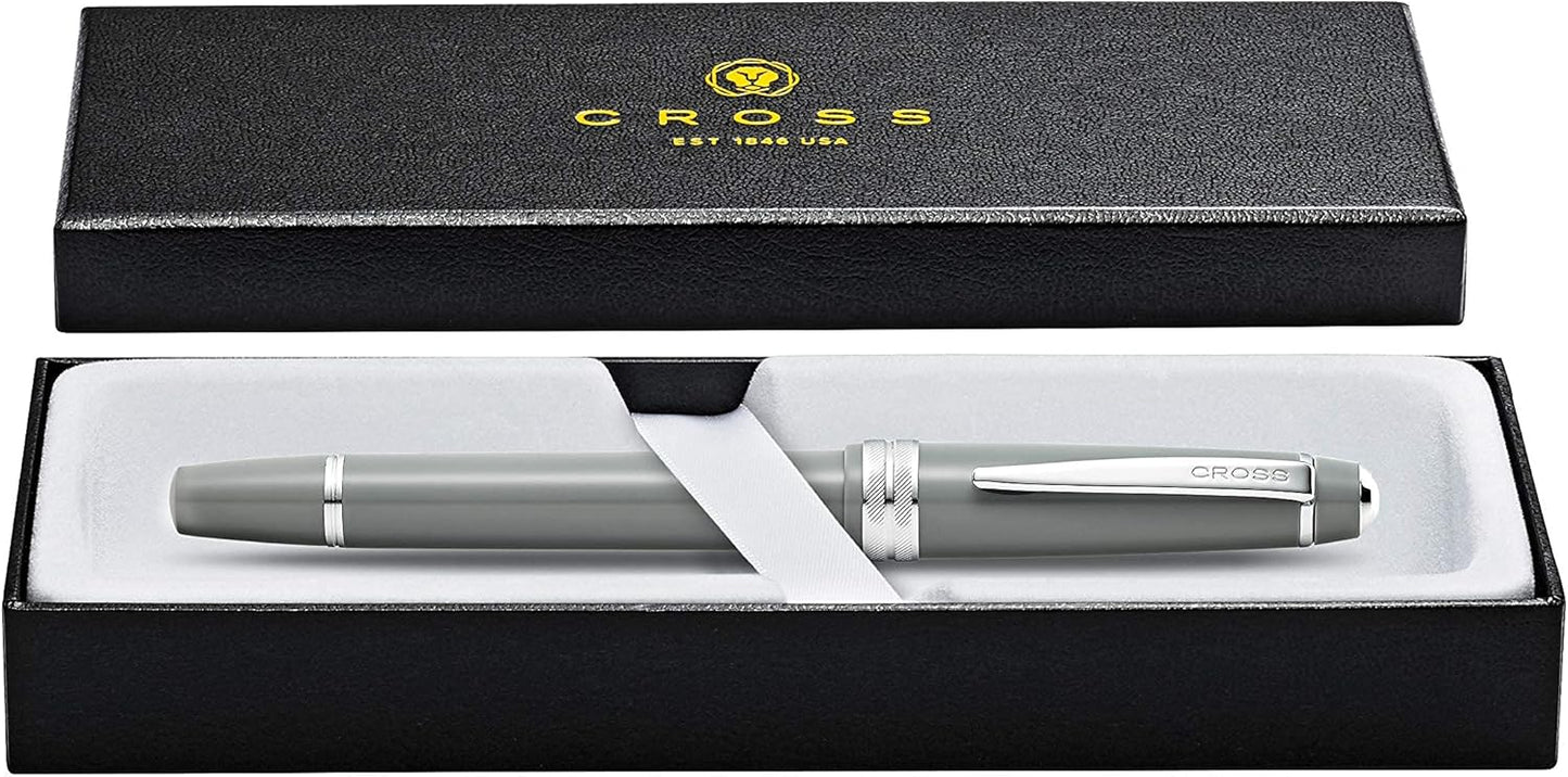Cross Bailey Light Polished Blue Resin Rollerball Pen - Professional Pen for Effortless Writing - Journaling, Note-Taking & More - Black Ink - Easy Handling - Includes Gift Box