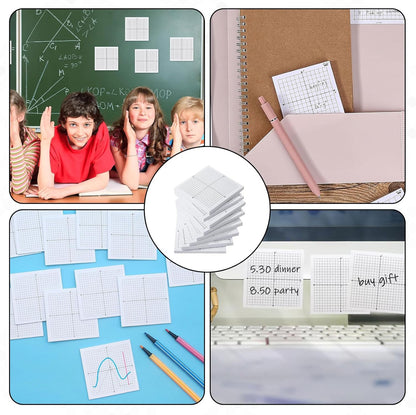 8 Pads Graph Sticky Notes,Mini Graph Paper Sticky Notes,3 X 3 Inch Grid Paper,Math,Four Quadrant Pad,Graphing,Coordinate Plane Sticky Note for Office School Math Supplies
