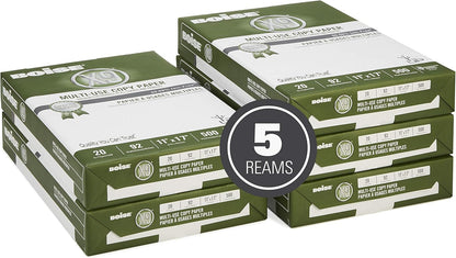 Boise X-9 Multi-Use Printer & Copy Paper, 5 Reams, White, Ledger (11in x 17in), 2500 Sheets Per Case, 20 Lb, 92 Brightness