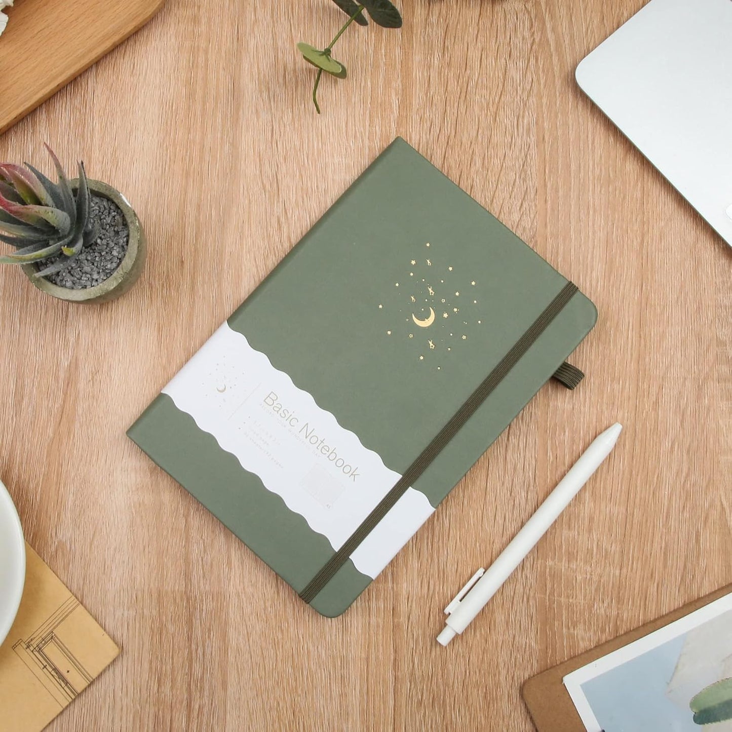 CAGIE Journal Notebook for Women Men, Hardcover Lined Notebooks Journals for Writing Work Journaling Note Taking Diary with Pen Loop (Black Ruled), Gifts, 5.7" x 8.3", 196 Pages