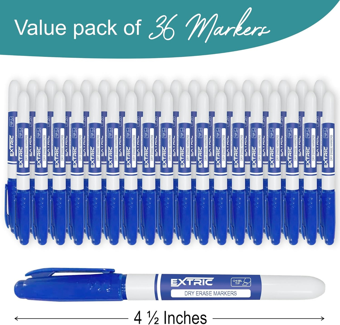 EXTRIC Green Dry Erase Markers, 36 Count Whiteboard Markers Chisel Tip, Bulk Classroom White Board Marker Dry Erase, Low Odor Chisel Tip Erasable Markers