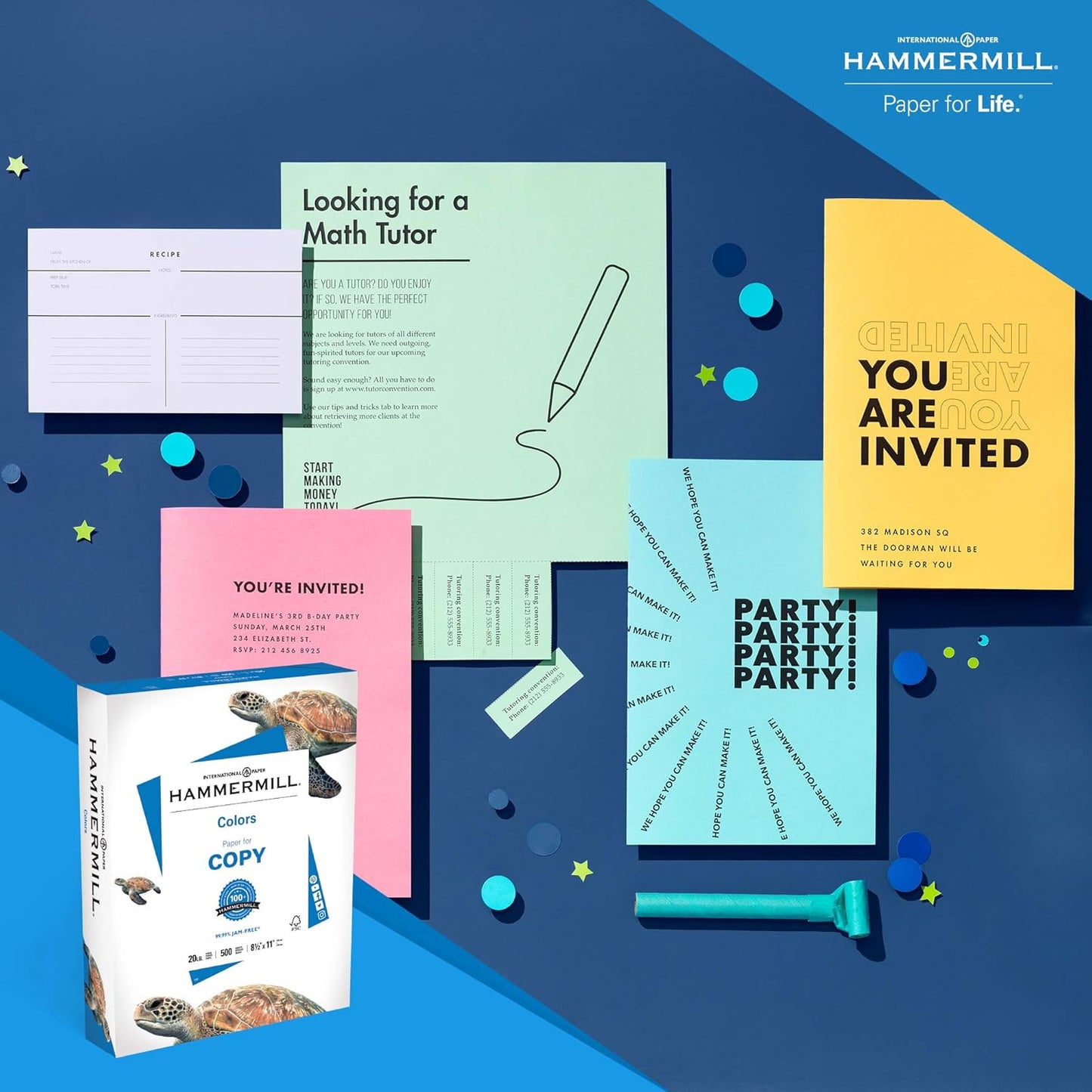 Hammermill Colored Paper, 20lb Pink Printer Paper, 8-1/2 x 11- 1 Ream (500 Sheets) - Made in the USA, Pastel Paper, 103382R
