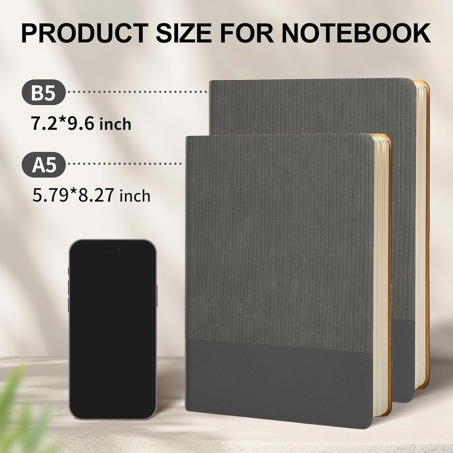 Lined Journal Notebook for Work College Ruled Note Book 5.79"x8.27"A5 PU Leather Daily Journaling 216 Pages for Women Men Writing Home School Supplies Business (Dark Green)