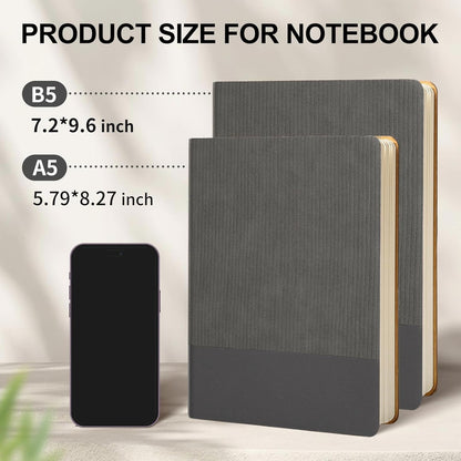 Lined Journal Notebook for Work College Ruled Note Book 5.79"x8.27"A5 PU Leather Daily Journaling 216 Pages for Women Men Writing Home School Supplies Business (Dark Green)