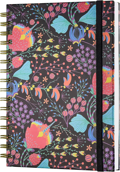 Spiral Notebook, 4 Pack A5 Lined Journal for Women, Hardcover Spiral Journal with 2 Pockets, College Ruled Notebooks, Cute Notebook for Office, School Supplies, Gifts (160 Pages, 6.3" x 8.46")
