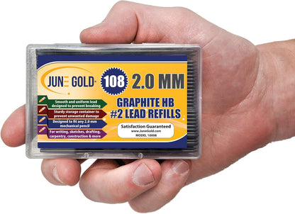 June Gold 640 Pieces, 0.5 mm HB #2 Lead Refills, 160 Pieces Per Dispenser, Fine Thickness, Break Resistant Lead/Graphite (Pack of 4 Dispensers)