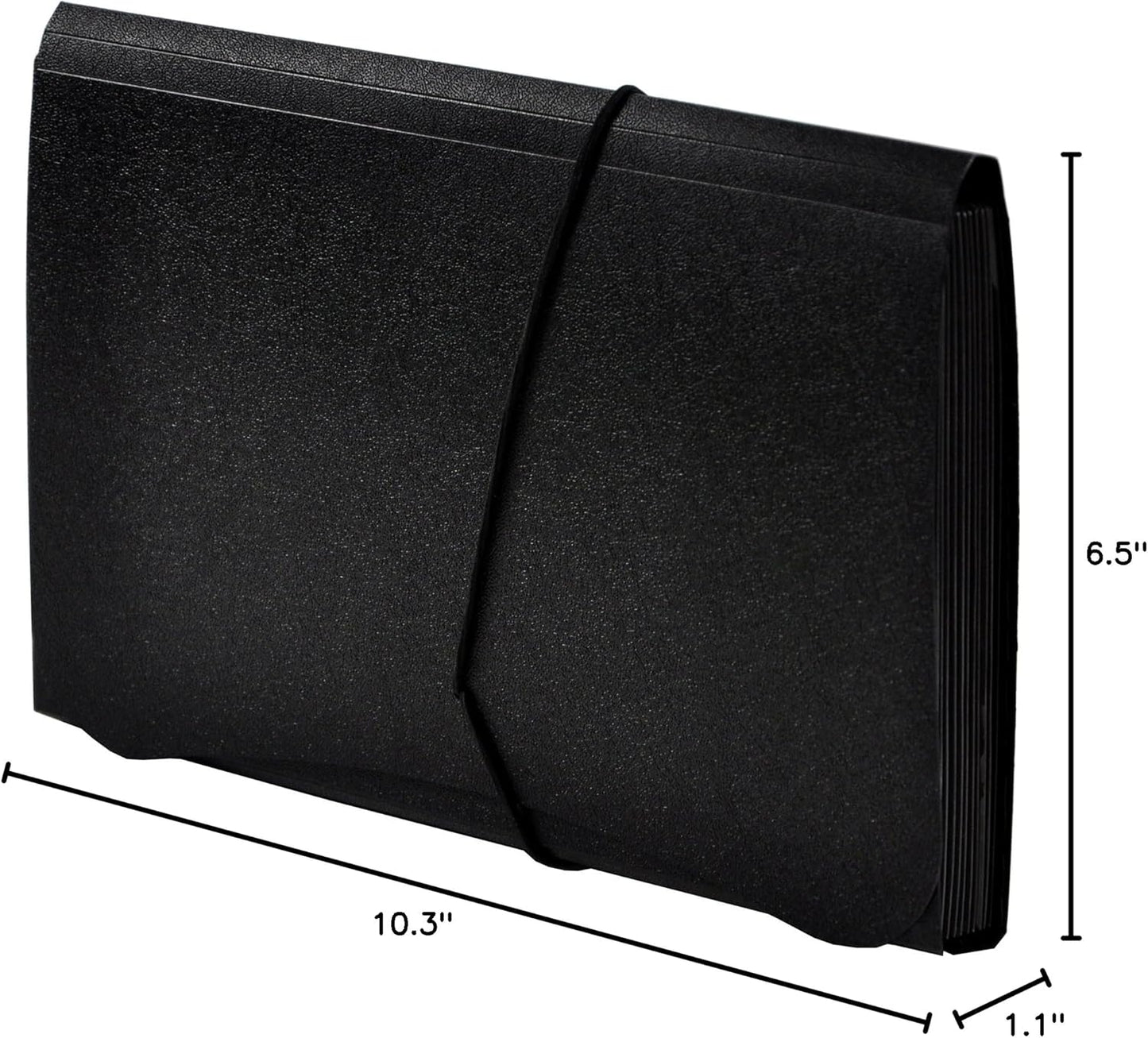 Lion 13-Pocket Small Ex panding File, 5-3/4 x 8-1/2 Inches, Black, 1 File (94300-BK)