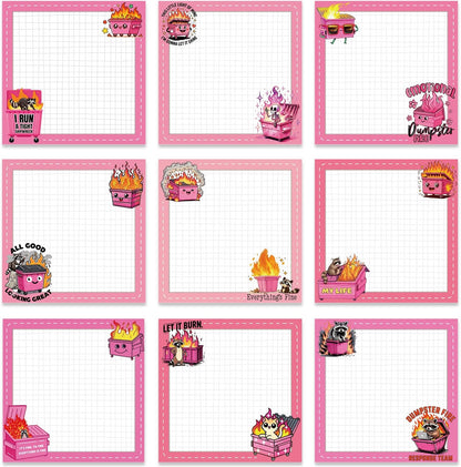 Inspirational Sticky Notes Gifts - 9 Pack Funny Positive Quotes Notepads 3x3 Inches, Fun Motivational Self-Adhesive Memo Pads Office Study Supplies for Friends Coworkers (450 Sheets)