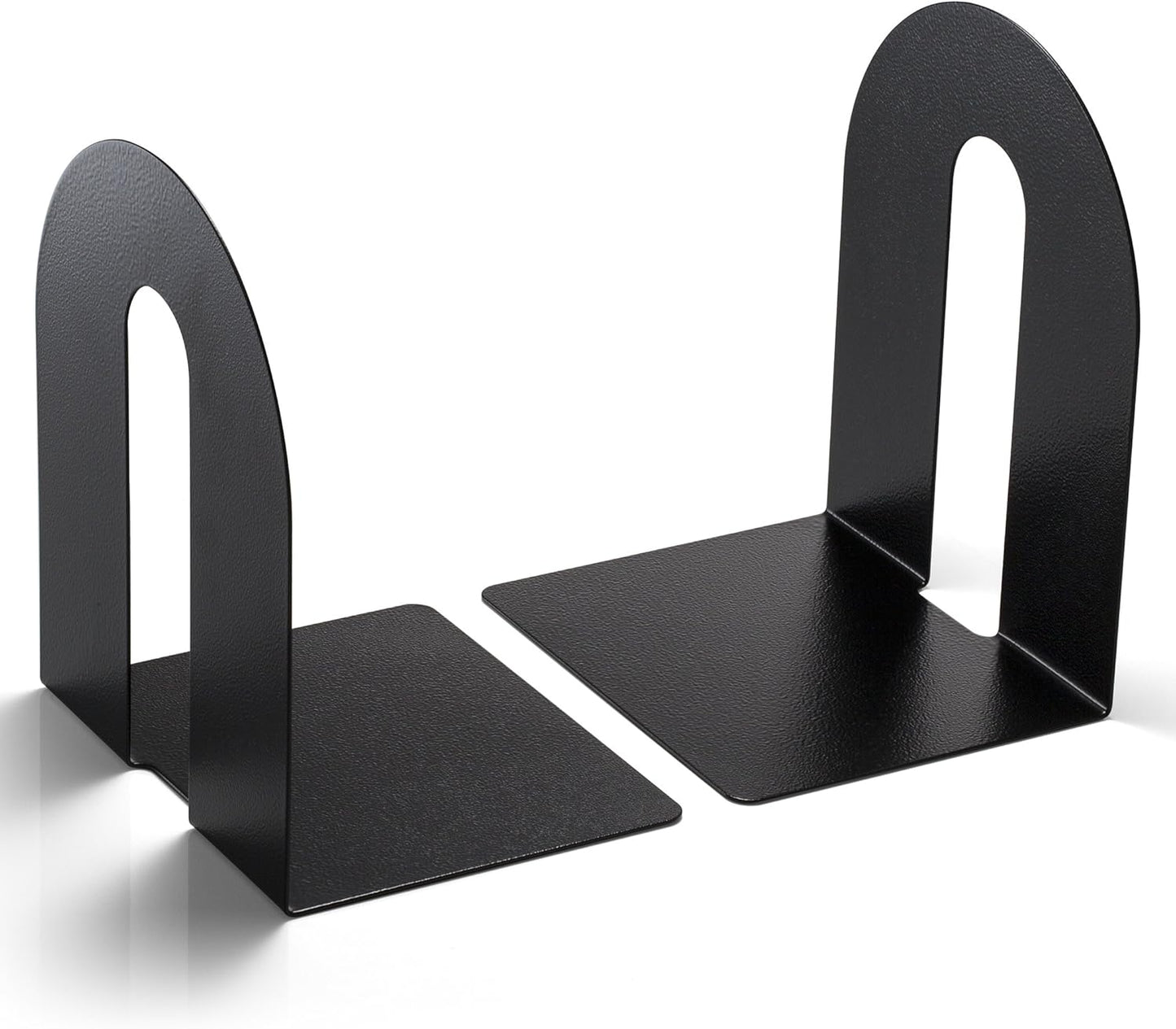 Officemate Heavy Weighted Bookends, Sturdy Office & Home Shelf Organizers, Set of 2 Black Metal Book Supports (93182)