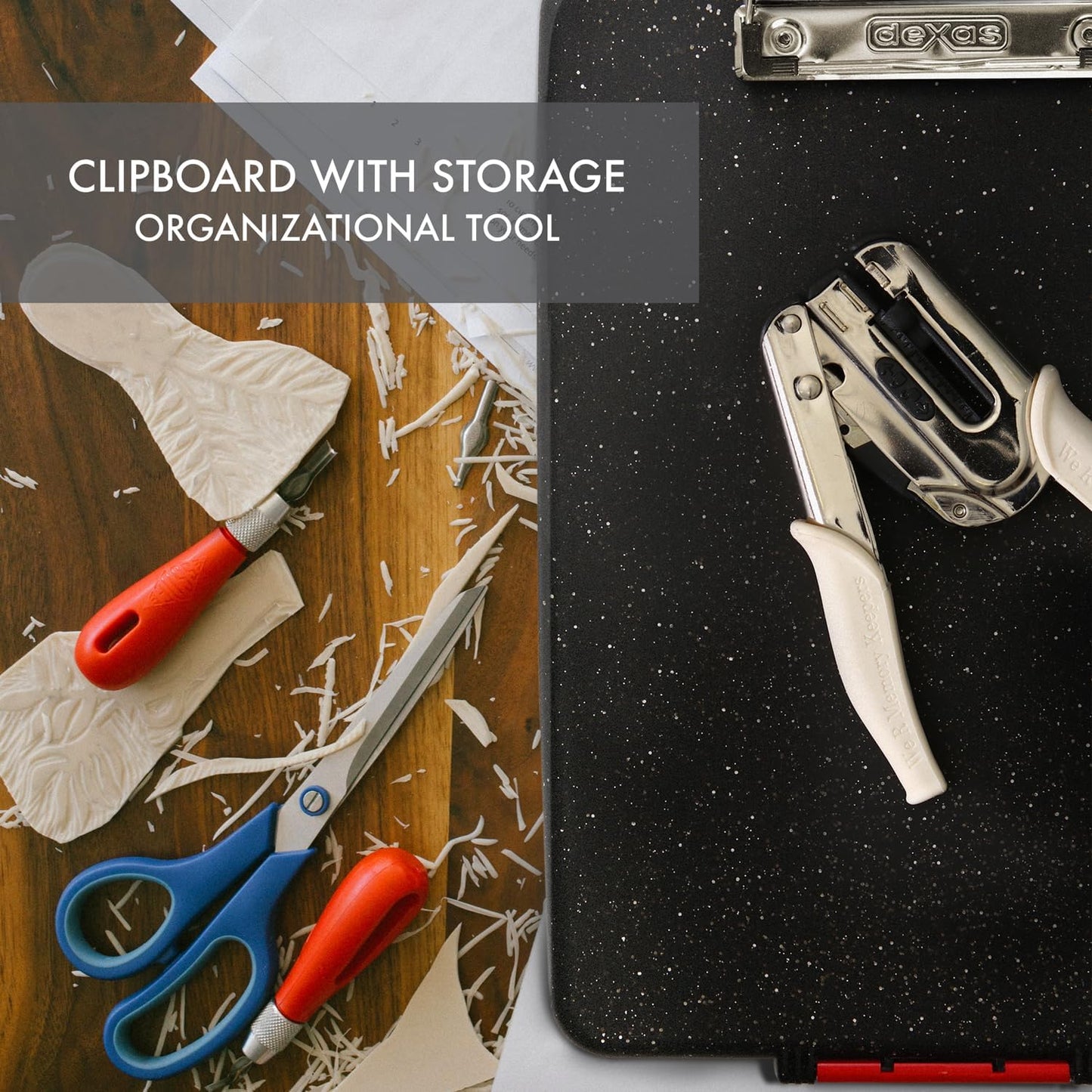 Dexas Slimcase Storage Clipboard, Black