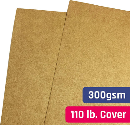 40 Sheets, Brown Kraft Cardstock, 300 GSM (110 lb. Cover) 8.5 x 11 inches