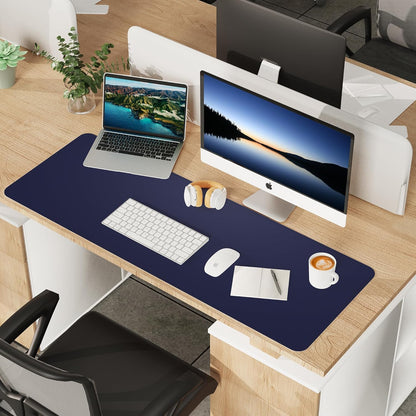 Large Desk Mat 47.2" x 17" Leather Desk Pad Protector with Natural Cork & PU Leather, Non-Slip Office Desk Mat, Large Mouse Pad, Waterproof Desk Blotter pad for Office&Home(Black)